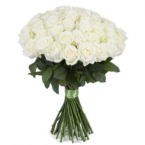 Букет из 51 белой розы - купить с доставкой по Калтану
